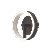 Photograph: Idolite Aster Black Faux Leather/Brushed Antique Silver Round Led Wall Light With Remote Control - Tuneable White 3000-6000K