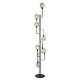 Photograph: Idolite Atlas Matt Black/Antique Brass Finish 8 Light Floor Lamp