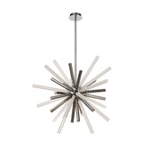 Photograph: Idolite Balkan Polished Chrome Finish 16 Light Pendant With Smoked & Frosted Glass