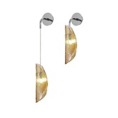 Photograph: Idolite Bangeta Polished Chrome Single Wall Light Complete With Amber Glass