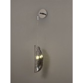 Photograph: Idolite Bangeta Polished Chrome Single Wall Light Complete With Smoked Glass