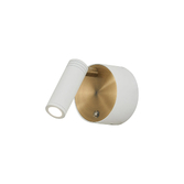 Photograph: Idolite Barnes Rechargeable Battery Operated Wall Light, 2W LED, 3000/4500/6000K CCT, 69lm, Remote Control Dimmable, White/Antique Brass