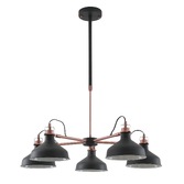 Photograph: Idolite Blackwall Black/Copper 5 Light Pendant