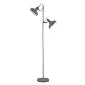 Photograph: Idolite Blackwall Grey/Copper 2 Light Adjustable Floor Lamp