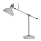 Photograph: Idolite Blackwall Sand White/Satin Nickel Adjustable Table Lamp