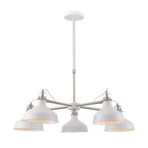 Photograph: Idolite Blackwall Sand White/Satin Nickel Large 5 Light Pendant