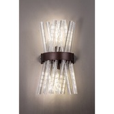 Photograph: Idolite Burns Bronze Oxide Large 2 Light Wall Light Complete With Clear Glass Rods