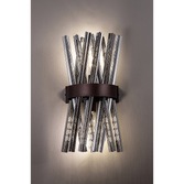 Photograph: Idolite Burns Bronze Oxide Large 2 Light Wall Light Complete With Smoke Glass Rods