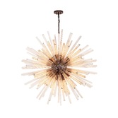 Photograph: Idolite Burns Brown Oxide Large 32 Light Round Pendant Complete With Champagne Glass Rods