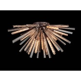 Photograph: Idolite Burns Brown Oxide Large 8 Light Semi-Flush Ceiling Light Complete With Champagne Glass Rods