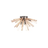 Photograph: Idolite Burns Polished Nickel 6 Light Semi-Flush Ceiling Light Complete With Champagne Glass Rods