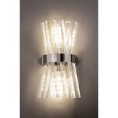 Photograph: Idolite Burns Polished Nickel Large 2 Light Wall Light Complete With Clear Glass Rods