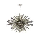 Photograph: Idolite Burns Polished Nickel Large 32 Light Oval Pendant Complete With Champagne Glass Rods