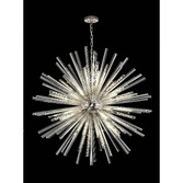 Photograph: Idolite Burns Polished Nickel Large 32 Light Round Pendant Complete With Clear Glass Rods