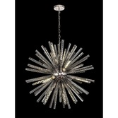 Photograph: Idolite Burns Polished Nickel Medium 16 Light Round Pendant Complete With Smoke Glass Rods