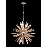 Photograph: Idolite Burns Polished Nickel Round 10 Light Pendant Complete With Champagne Glass Rods