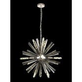 Photograph: Idolite Burns Polished Nickel Round 10 Light Pendant Complete With Smoke Glass Rods