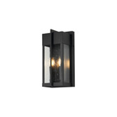 Photograph: Idolite Butterton Rectangular 2 Light Medium Flush Wall Lantern Complete With Seeded Clear Glass - IP54