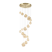 Photograph: Idolite Calix IDOMA/2239 Pendant, 16 x G9, Glass in a Satin Gold/Amber Plated Finish