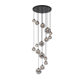 Photograph: Idolite Calix IDOMS/3409 Pendant, 16 x G9, Glass in a Satin Black/Smoke Plated Finish
