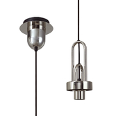 Photograph: Idolite Camille 1 Light Pendant, 1 x E27, Polished Nickel/Matt Black