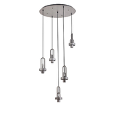 Photograph: Idolite Camille 2.5m Round Suspension Kit, 5 x E27, Aged Pewter/Matt Black