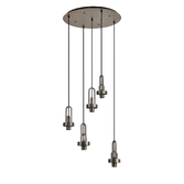 Photograph: Idolite Camille 2.5m Round Suspension Kit, 5 x E27, Antique Silver/Matt Black