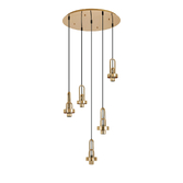 Photograph: Idolite Camille 2.5m Round Suspension Kit, 5 x E27, French Gold/Matt Black