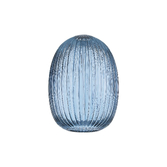 Photograph: Idolite Camille 20cm Almond Ribbed Glass, Petrol Blue