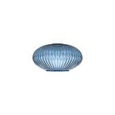 Photograph: Idolite Camille 20cm Oval Sphere Ribbed Glass, Petrol Blue