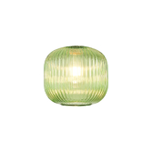 Photograph: Idolite Camille 20cm Pumpkin Shaped Ribbed Glass, Green
