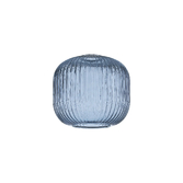 Photograph: Idolite Camille 20cm Pumpkin Shaped Ribbed Glass, Petrol Blue