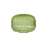 Photograph: Idolite Camille 25cm Pumpkin Shaped Ribbed Glass, Green