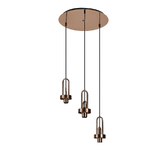 Photograph: Idolite Camille 2m Round Suspension Kit, 3 x E27, Copper/Matt Black