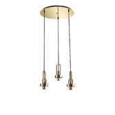 Photograph: Idolite Camille 2m Round Suspension Kit, 3 x E27, French Gold/Matt Black