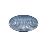 Photograph: Idolite Camille 30cm Oval Sphere Ribbed Glass, Petrol Blue