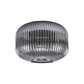 Photograph: Idolite Camille 30cm Pumpkin Shaped Ribbed Glass, Smoked