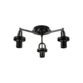 Photograph: Idolite Camille 44.5cm Semi Flush Ceiling Light, 3 x E27, Black Chrome