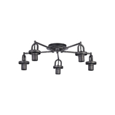 Photograph: Idolite Camille 64.5cm Semi Ceiling Light, 5 x E27, Aged Pewter