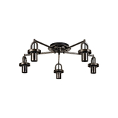Photograph: Idolite Camille 64.5cm Semi Flush Ceiling Light, 5 x E27, Black Chrome