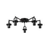 Photograph: Idolite Camille 64.5cm Semi Flush Ceiling Light, 5 x E27, Matt Black