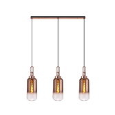 Photograph: Idolite Camille Copper 3 Light Linear Bar Pendant With Copper/Clear Ombre Glasses