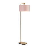 Photograph: Idolite Camille Floor Lamp, 1 Light E27, Brass Gold/Matt Black/Blush Pink/Prosecco 40x22cm Velvet Shade