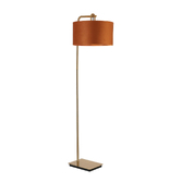 Photograph: Idolite Camille Floor Lamp, 1 Light E27, Brass Gold/Matt Black/Burnt Orange/Copper 40x22cm Velvet Shade