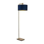 Photograph: Idolite Camille Floor Lamp, 1 Light E27, Brass Gold/Matt Black/Navy/Gold 40x22cm Velvet Shade