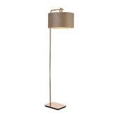 Photograph: Idolite Camille Floor Lamp, 1 Light E27, French Gold/Matt Black/Latte/Prosecco 40x22cm Velvet Shade