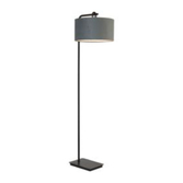 Photograph: Idolite Camille Floor Lamp, 1 Light E27, Matt Black/Matt Black/Dark Grey/Silver 40x22cm Velvet Shade