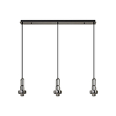 Photograph: Idolite Camille Linear Suspension Kit, 3 x E27, Black Chrome/Matt Black