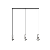 Photograph: Idolite Camille Linear Suspension Kit, 3 x E27, Polished Nickel/Matt Black