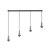 Photograph: Idolite Camille Linear Suspension Kit, 4 x E27, Black Chrome/Matt Black